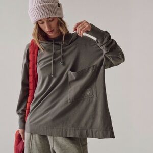 Free People Hot Shot Hooded Layer In Gunmetal
